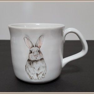 NEW RARE Williams Sonoma Debossed Easter Bunny Mug 10 OZ Stoneware